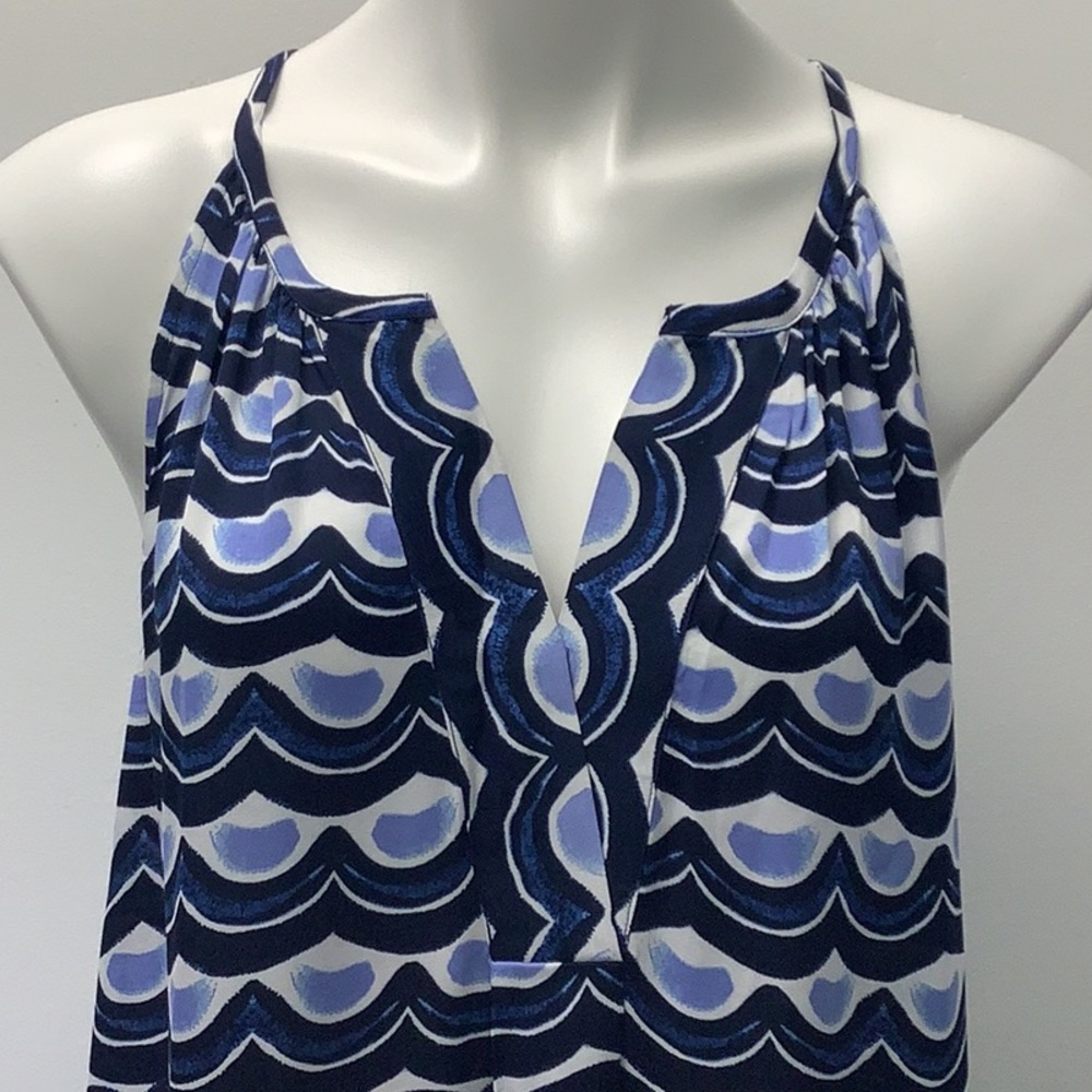 Tommy Bahama “making waves” Blue and White Patterned Dress size xl - Picture 3 of 12